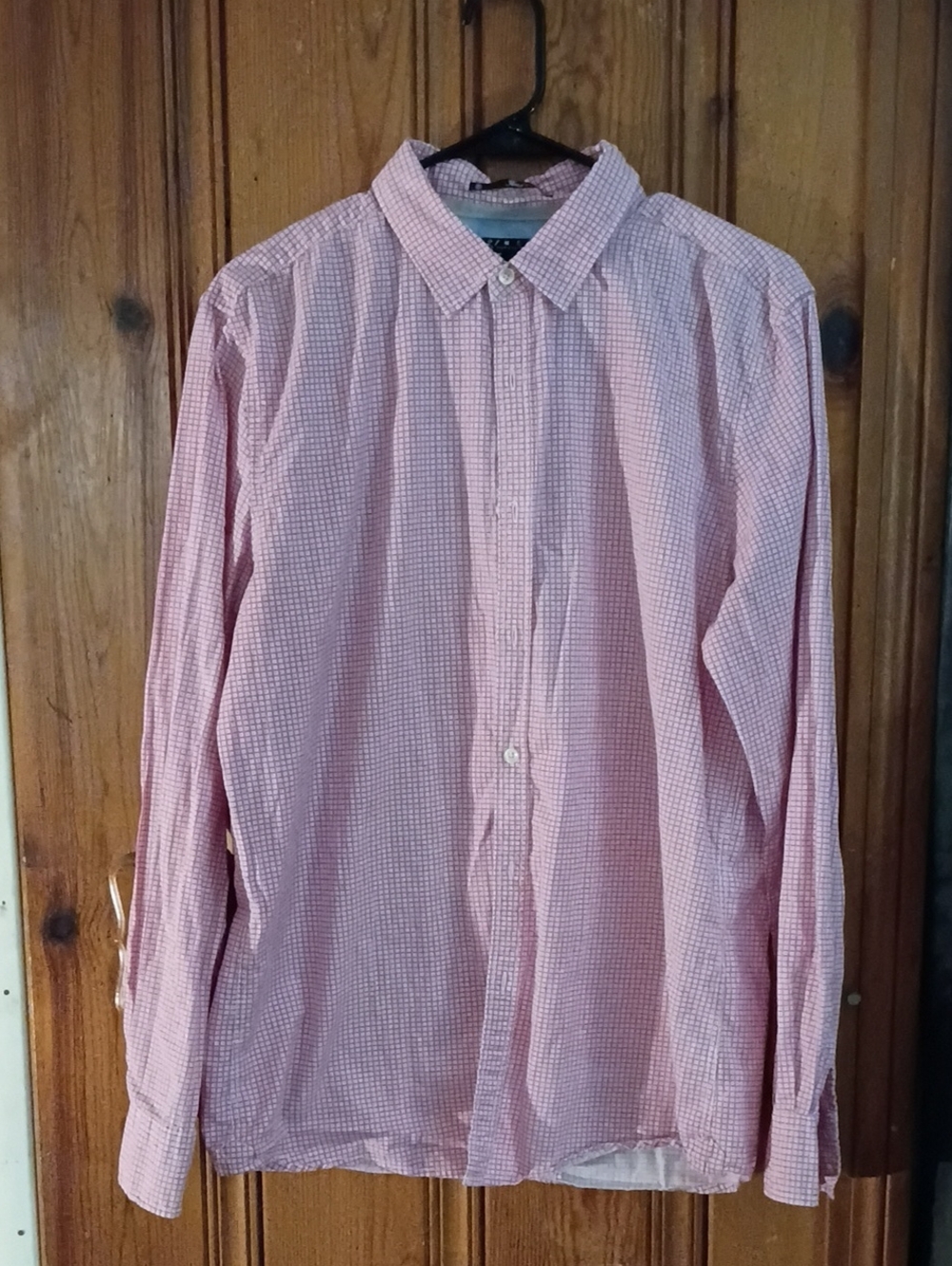 21 Men Men's Pink Check Button-Down Shirt